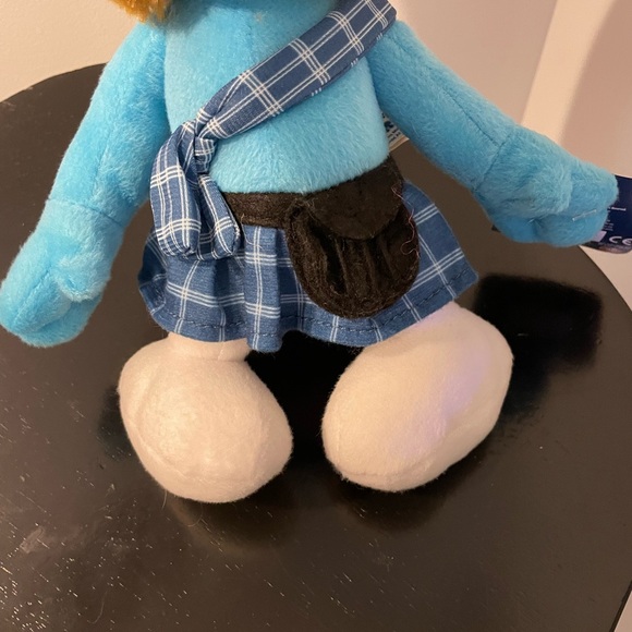 SMURFS GUTSY Smurf Irish Scottish plaid Blue Plush Kilt 17 inches - Picture 3 of 7